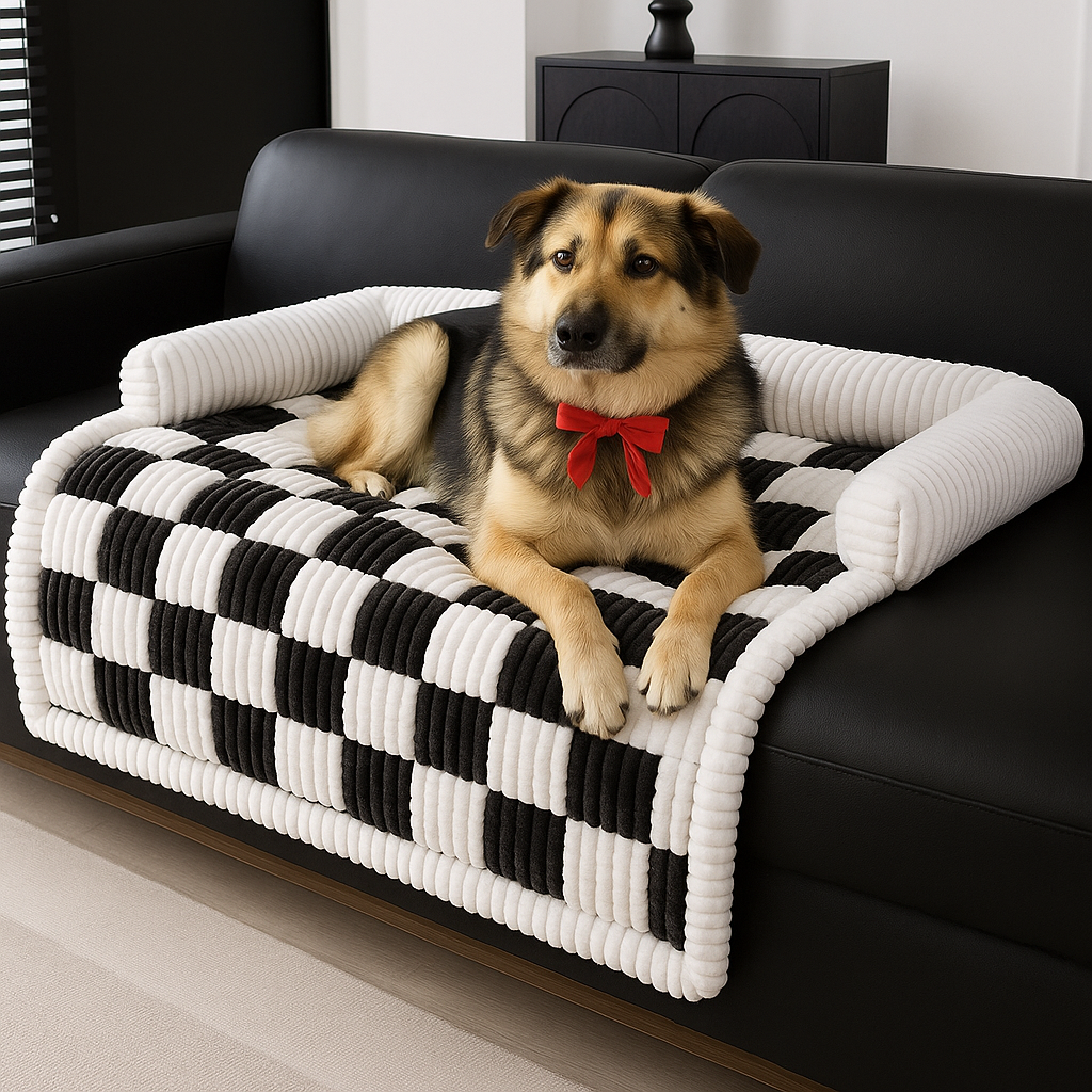 Luxury Checkerboard Sofa Protector for Pets