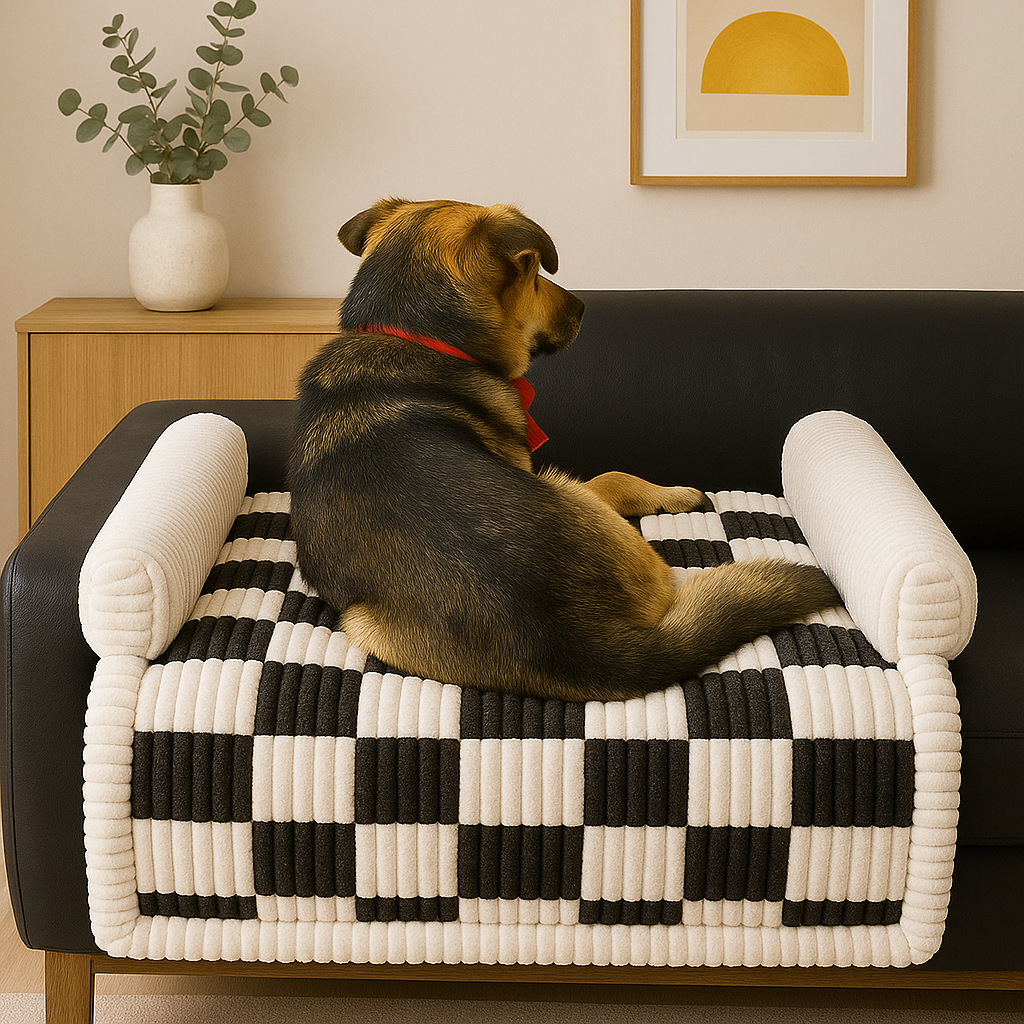Luxury Checkerboard Sofa Protector for Pets